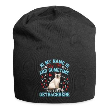 Chat tonkinois - Bonnet en jersey - noir - Devant