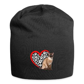 Chat tonkinois - Bonnet en jersey - noir - Devant
