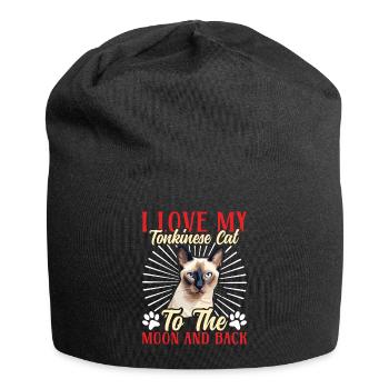 Chat tonkinois - Bonnet en jersey - noir - Devant