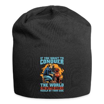 Vizsla si vous voulez conquérir le monde Propriétaire de chien - Bonnet en jersey - noir - Devant