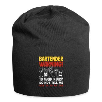 Lustiger Barkeeper Spruch Barkeeper Geschenk - Jersey-Beanie - Schwarz - Vorne