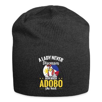 A lady never talks about how much adobo she - Jersey Beanie - charcoal grey - Front
