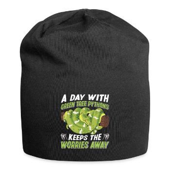 Green Tree Python - Jersey Beanie - black - Front