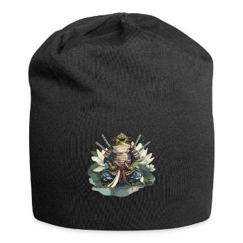 Frosch-Samurai: Krieger der Seerose - Jersey-Beanie - Schwarz - Vorne
