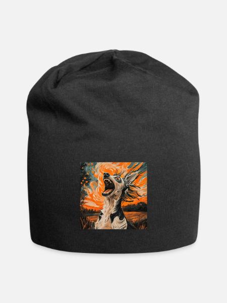 Chinesischer Schopfhund - Jersey-Beanie - Schwarz