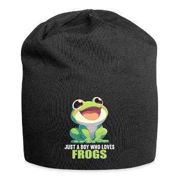 Frosch Frösche - Jersey-Beanie - Schwarz - Vorne