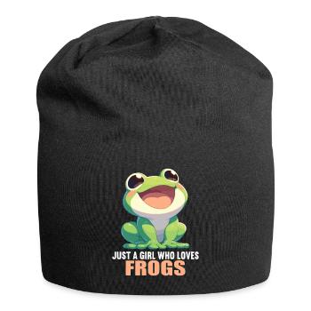 Frosch Frösche - Jersey-Beanie - Schwarz - Vorne