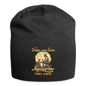 SOHN UND VATER ANGELTEAM FÜRS LEBEN Angeln Hobby - Jersey-Beanie - Schwarz - Vorne