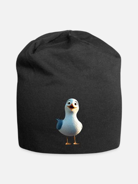 Möwe Strand Meer Nordsee Ostsee Silbermöwe Möwen - Jersey-Beanie - Schwarz