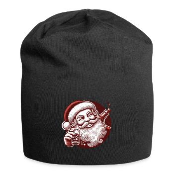 Santa Liebt Alkohol Weihnachtsfeier Spaß - Jersey-Beanie - Schwarz - Vorne