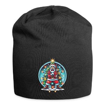 Amusement de l’électrocution de Noël avec le Père Noël - Bonnet en jersey - noir - Devant