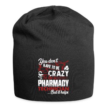 Pharmacy Technician Crazy Pharmacy Technician - Jersey Beanie - black - Front