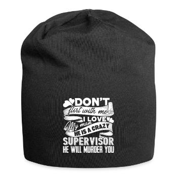 Supervisor My Man Is A Supervisor - Jersey Beanie - black - Front