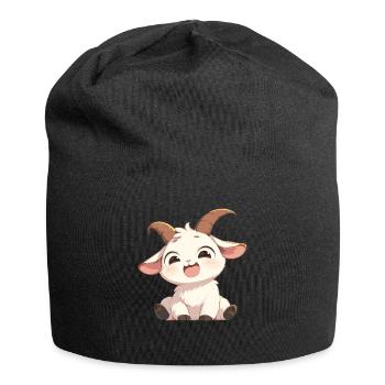Ziegen Ziege - Jersey-Beanie - Schwarz - Vorne