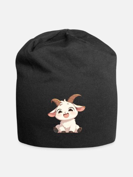 Ziegen Ziege - Jersey-Beanie - Schwarz