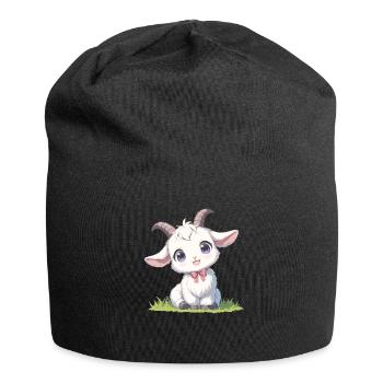 Ziegen Ziege - Jersey-Beanie - Schwarz - Vorne