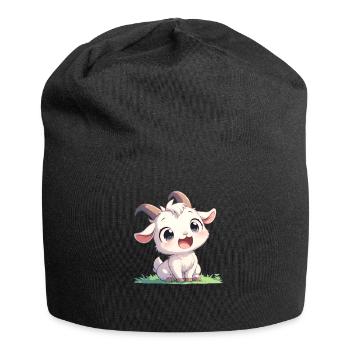 Ziegen Ziege - Jersey-Beanie - Schwarz - Vorne