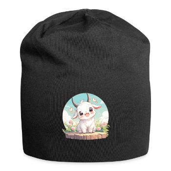 Ziegen Ziege - Jersey-Beanie - Schwarz - Vorne