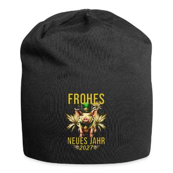 Frohes Neues Jahr 2027 - Jersey-Beanie - Schwarz - Vorne