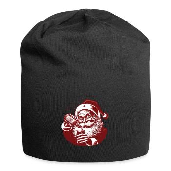 Santa Liebt Alkohol Weihnachten Humor - Jersey-Beanie - Schwarz - Vorne