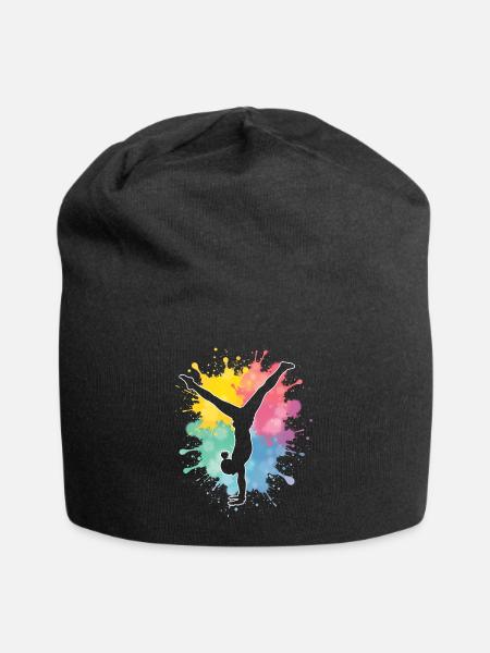 Turnerin Turnen Gymnastik Damen Mädchen Kinder - Jersey-Beanie - Schwarz