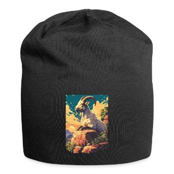 Ziegen Ziege - Jersey-Beanie - Schwarz - Vorne