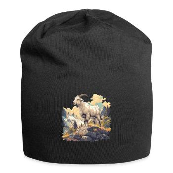 Ziegen Ziege - Jersey-Beanie - Schwarz - Vorne