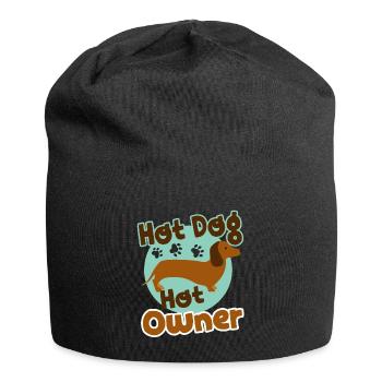 Hot Dachshund Hot Dog Hot Owner - Jersey Beanie - black - Front