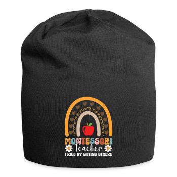 Montessori-lehrerin Ich Erhebe Mich, Indem Ich - Jersey-Beanie - Schwarz - Vorne