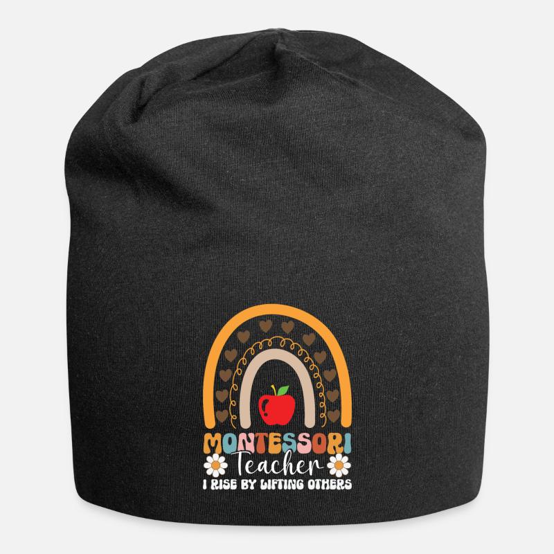 Montessori-lehrerin Ich Erhebe Mich, Indem Ich - Jersey-Beanie - Schwarz