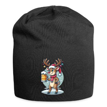 Christmas Reindeer Fun for Beer Lovers - Jersey Beanie - black - Front