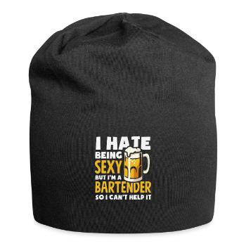 Lustiger Barkeeper Spruch Barkeeper Geschenk - Jersey-Beanie - Schwarz - Vorne