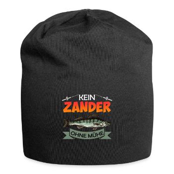 Angler KEIN ZANDER OHNE MÜHE Lustiges Zander - Jersey-Beanie - Schwarz - Vorne