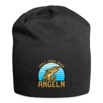 Angler Geburtstag COOLE JUNGS GEHEN ANGELN Lustig - Jersey-Beanie - Schwarz - Vorne