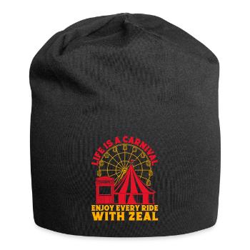 Life Is Carnival Enjoy Circus Performer Gift Idea - Jersey Beanie - black - Front