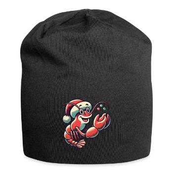 Homard de Noël avec chapeau - Bonnet en jersey - noir - Devant