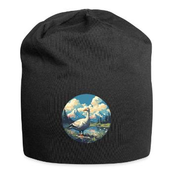 Gänse Gans - Jersey-Beanie - Schwarz - Vorne