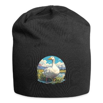 Gänse Gans - Jersey-Beanie - Schwarz - Vorne