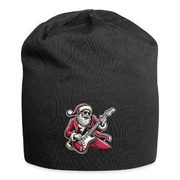 Bercement du Père Noël à la guitare électrique - Bonnet en jersey - noir - Devant