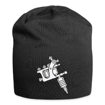 Tattoo Maschine - Jersey-Beanie - Schwarz - Vorne