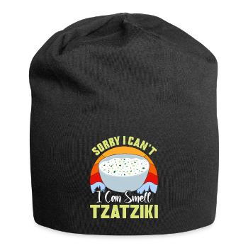 Griechische Brot Zwiebeln Pita Tomaten Tzatziki - Jersey-Beanie - Schwarz - Vorne