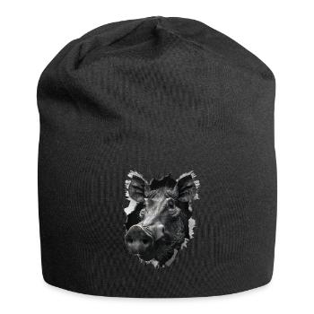 Warzenschwein - Jersey-Beanie - Schwarz - Vorne