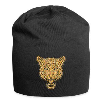 Leopard Geometric - Jersey Beanie - black - Front