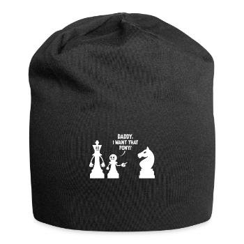 Schach Meme Daddy Ich will dieses Pony - Jersey-Beanie - Schwarz - Vorne