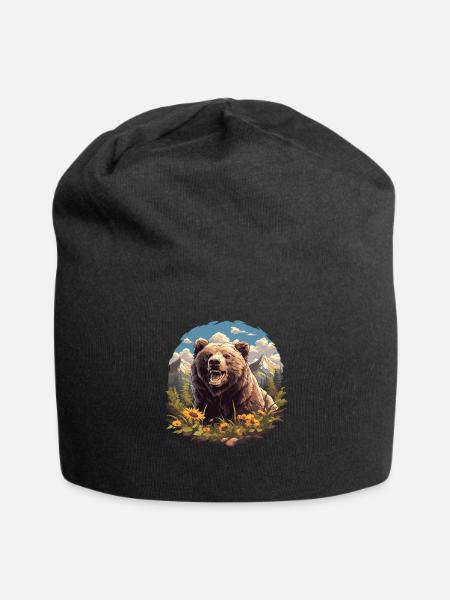 Grizzlis Ours grizzly - Bonnet en jersey - noir