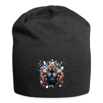 Bulldog Dog Muscles Bodybuilding - Jersey Beanie - black - Front