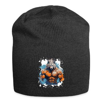 Muscle de loup Musculation Bête - Bonnet en jersey - charbon - Devant