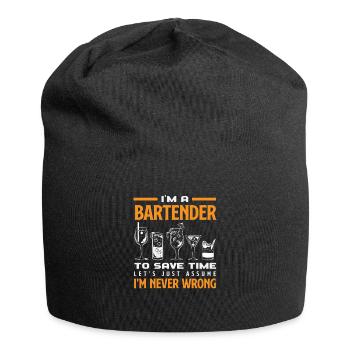 Lustiger Barkeeper Spruch Barkeeper Geschenk - Jersey-Beanie - Schwarz - Vorne