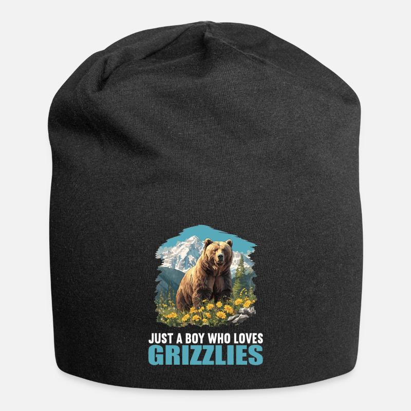 Grizzlis Ours grizzly - Bonnet en jersey - noir