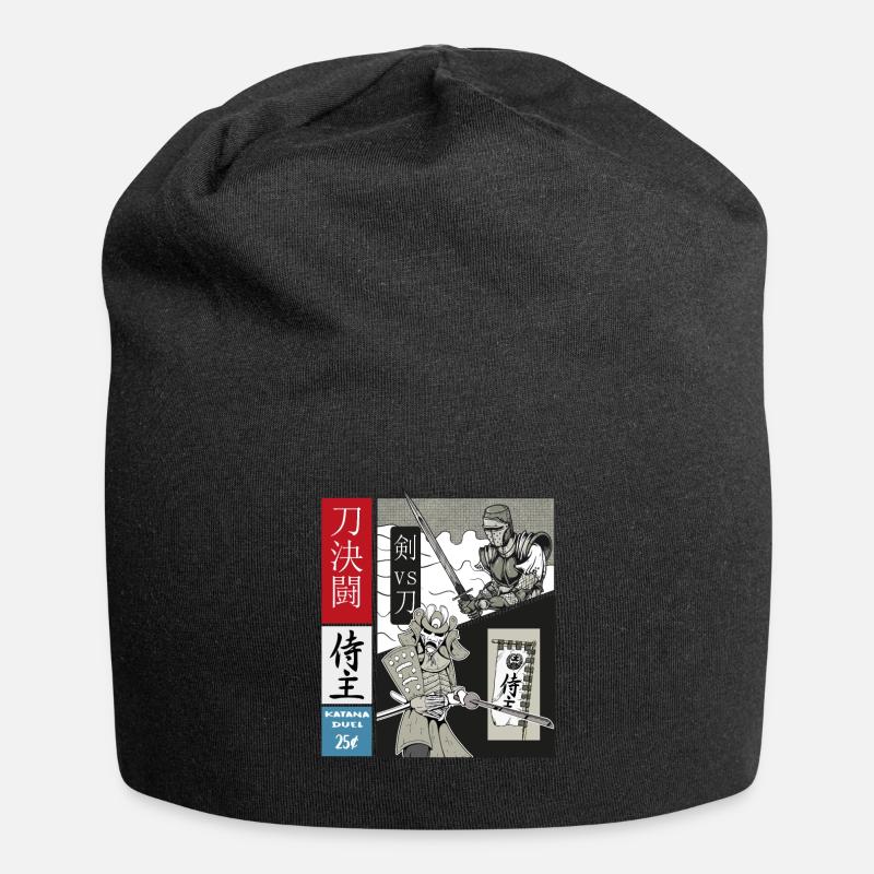 Samurai Duel Katana vs. Heavy Sword - Jersey Beanie - black